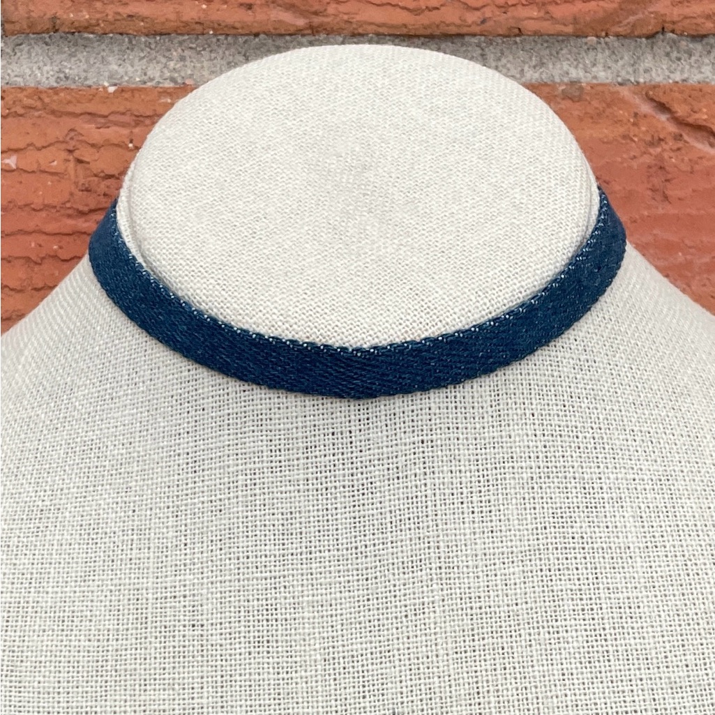 Dark Wash Denim Choker Necklace